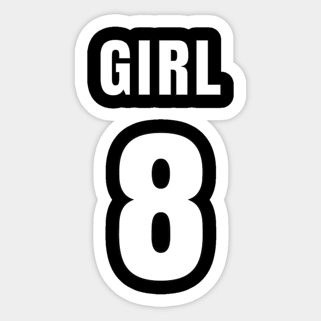 GIRL NUMBER 8 FRONT-PRINT Sticker by mn9